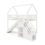 Twin Over Twin Bunk Bed with Slide and Staircase