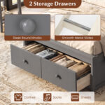 Twin Size Bed Frame with Storage Drawers and Headboard - Image 5