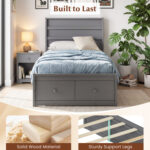 Twin Size Bed Frame with Storage Drawers and Headboard - Image 8