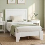 Twin Size Bed Frame with Headboard for Small Room No Box Spring Needed - Image 5