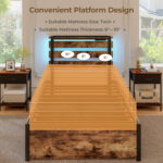 Full/Queen/Twin Size Bed Frame with Drawers LED Lights and USB Ports - Image 10