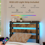 Full/Queen/Twin Size Bed Frame with Drawers LED Lights and USB Ports - Image 6