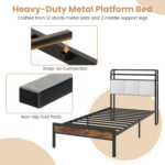 Twin/Full/Queen/King Size Bed Frame with LED Light and Charging Station - Image 7