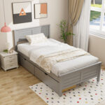 Twin Size Bed Frame with Storage Drawers - Image 2