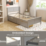 Twin Size Bed Frame with Storage Drawers - Image 10