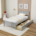 Twin Size Bed Frame with Storage Drawers - Image 3