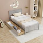 Twin Size Bed Frame with Storage Drawers - Image 6