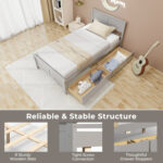 Twin Size Bed Frame with Storage Drawers - Image 9