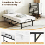 Twin Size Folding Bed with 5-Inch Mattress Rollaway Guest Bed with Memory Foam Mattress - Image 8