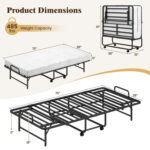 Twin Size Folding Bed with 5-Inch Mattress Rollaway Guest Bed with Memory Foam Mattress - Image 4