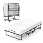 Twin Size Folding Bed with 5-inch Mattress and Metal Frame for Apartment - Image 3