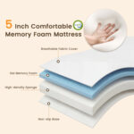 Twin Size Folding Bed with 5-inch Mattress and Metal Frame for Apartment - Image 7