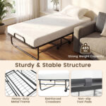 Twin Size Folding Bed with 5-inch Mattress and Metal Frame for Apartment - Image 10