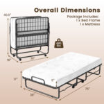 Twin Size Folding Bed with 5-inch Mattress and Metal Frame for Apartment - Image 4