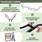 Twin Size Folding Bed with Foam Mattress and Lockable Wheels - Image 10