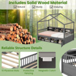 Twin Size House Bed with Roof with 14 Storage Cubes and Enclosed Cabinet - Image 7