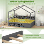 Twin Size House Bed with Roof with 14 Storage Cubes and Enclosed Cabinet - Image 9