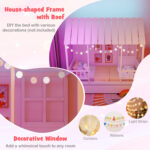 Twin Size House Bed with Trundle Kids Platform Bed with Roof Window - Image 11