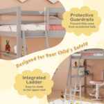 Twin Size Loft Bed with Desk and Bookshelves for Kids and Teens - Image 11