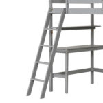 Twin Size Loft Bed with Desk and Bookshelves for Kids and Teens - Image 6