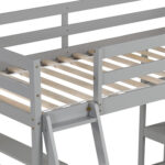 Twin Size Loft Bed with Desk and Bookshelves for Kids and Teens - Image 8