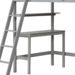 Twin Size Loft Bed with Desk and Bookshelves for Kids and Teens - Image 9