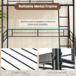 Twin Size Loft Bed Metal Bed Frame with Ladder and Guardrails - Image 8