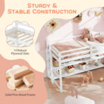 Twin Size Loft Bed with Storage Shelves Full-length Guardrails and Ladder - Image 5