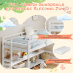 Twin Size Loft Bed with Storage Shelves Full-length Guardrails and Ladder - Image 8