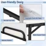 Twin Size Metal Folding Bed with Memory Foam Mattress - Image 10