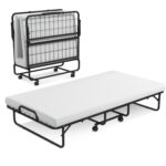 Twin Size Metal Folding Bed with Memory Foam Mattress - Image 3