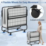 Twin Size Metal Folding Bed with Memory Foam Mattress - Image 7