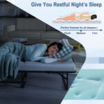 Twin Size Metal Folding Bed with Memory Foam Mattress - Image 9