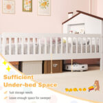 Twin Size Kids Montessori Bed with House-Shaped Headboard and Built-in Storage Shelf - Image 13