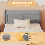 Twin Size Sleigh Bed with 2 Storage Drawers Wood Platform Bed Frame - Image 10