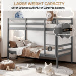 Twin Size Sturdy Wooden Bunk Beds with Ladder and Safety Rail - Image 9
