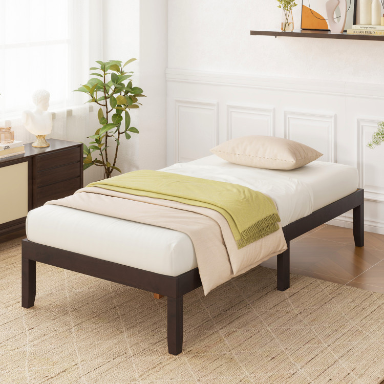 14 Inch Twin Wood Platform Bed Frame with Wooden Slats Support - Image 2