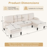 U-shaped Sectional Couch with Double Chaise for Living Room - Image 4