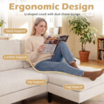 U-shaped Sectional Couch with Double Chaise for Living Room - Image 7