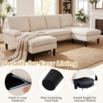 U-shaped Sectional Couch with Double Chaise for Living Room - Image 10