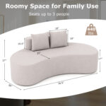 Upholstered Curved Sofa with 2 Cozy Pillows - Image 4