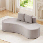 Upholstered Curved Sofa with 2 Cozy Pillows - Image 5