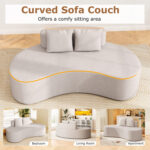 Upholstered Curved Sofa with 2 Cozy Pillows - Image 6