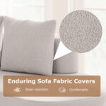 Upholstered Curved Sofa with 2 Cozy Pillows - Image 7