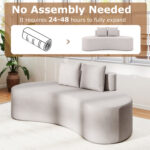 Upholstered Curved Sofa with 2 Cozy Pillows - Image 9