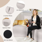 Upholstered Curved Sofa with 2 Cozy Pillows - Image 10