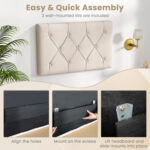 Upholstered Headboard for Twin Size Bed with Fabric Upholstery - Image 8