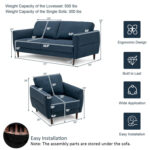 2 Pieces Modern Upholstered Sofa Set with Removable Cushion Covers - Image 4