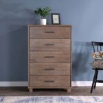 Modern Farmhouse Solid Wood 5 Drawer Bedroom Chest in Pine Finish - Image 4