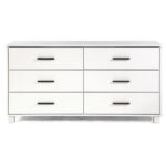 Modern Farmhouse Solid Wood 6 Drawer Double Dresser in White Finish - Image 2